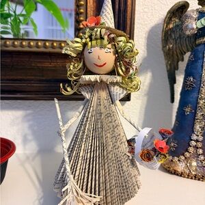 Handcrafted book Holiday witch Figurine